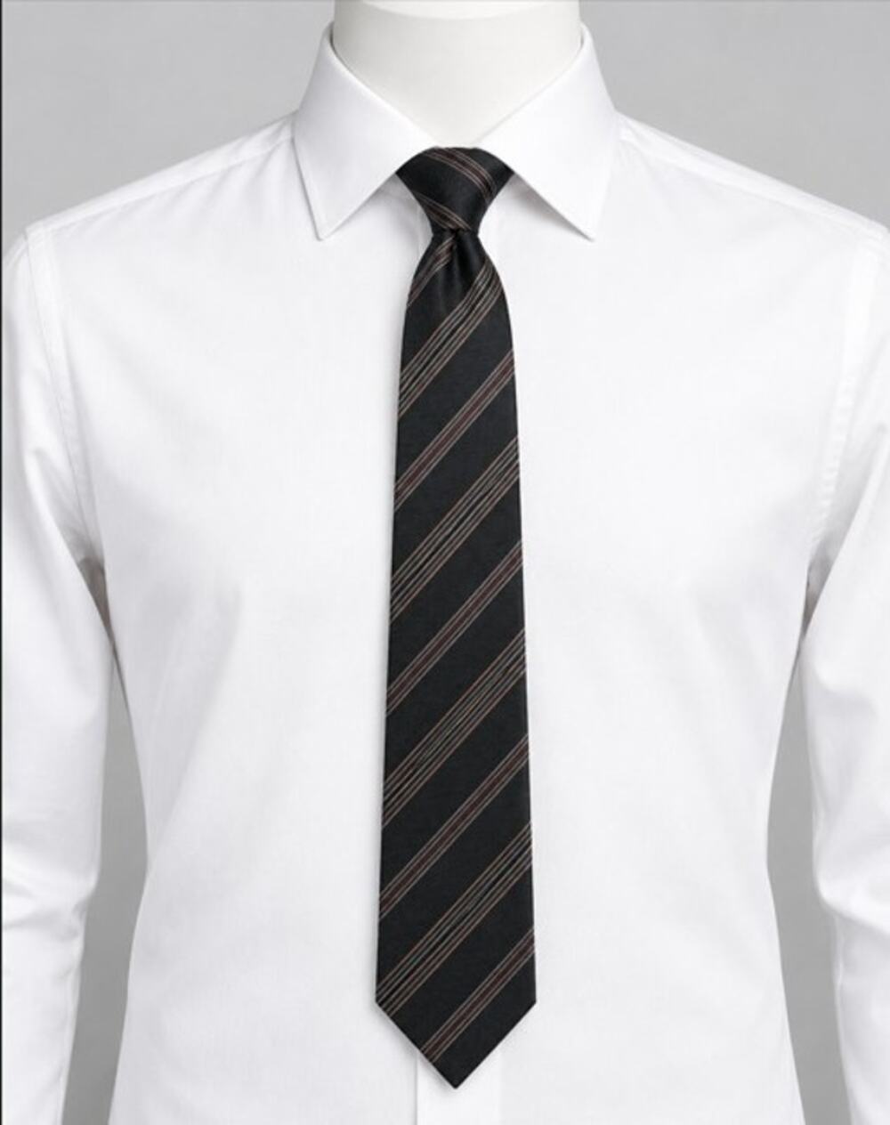 John Comfort London Black Stripe All Silk Mens Tie Pre Owned
